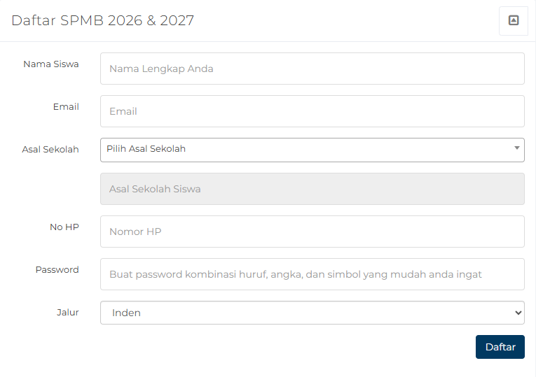 Daftar Formulir PPDB